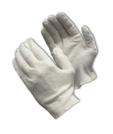 PIP 97-541H CleanTeam Heavy Weight Cotton Lisle Inspection Glove with Overcast Hem Cuff - Ladies'