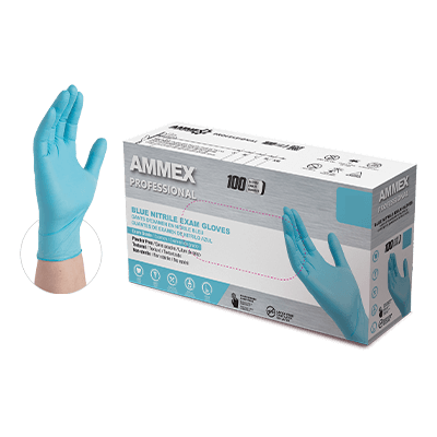 Ammex APFN Ammex Exam Grade 4 Mil Nitrile Gloves, Powder Free