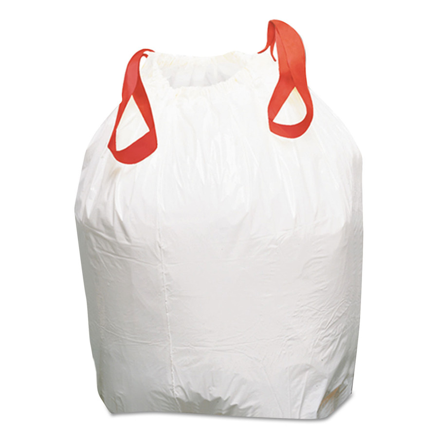 Boardwalk BWK1DK100 Drawstring Low-Density Can Liners, 13gal, 0.8mil, White, 100/Case