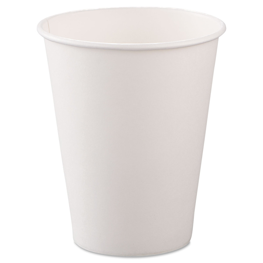 Dart SCC378W2050 Single-Sided Poly Paper Hot Cups, 8oz, White, 50/Bag, 20 Bags/Case