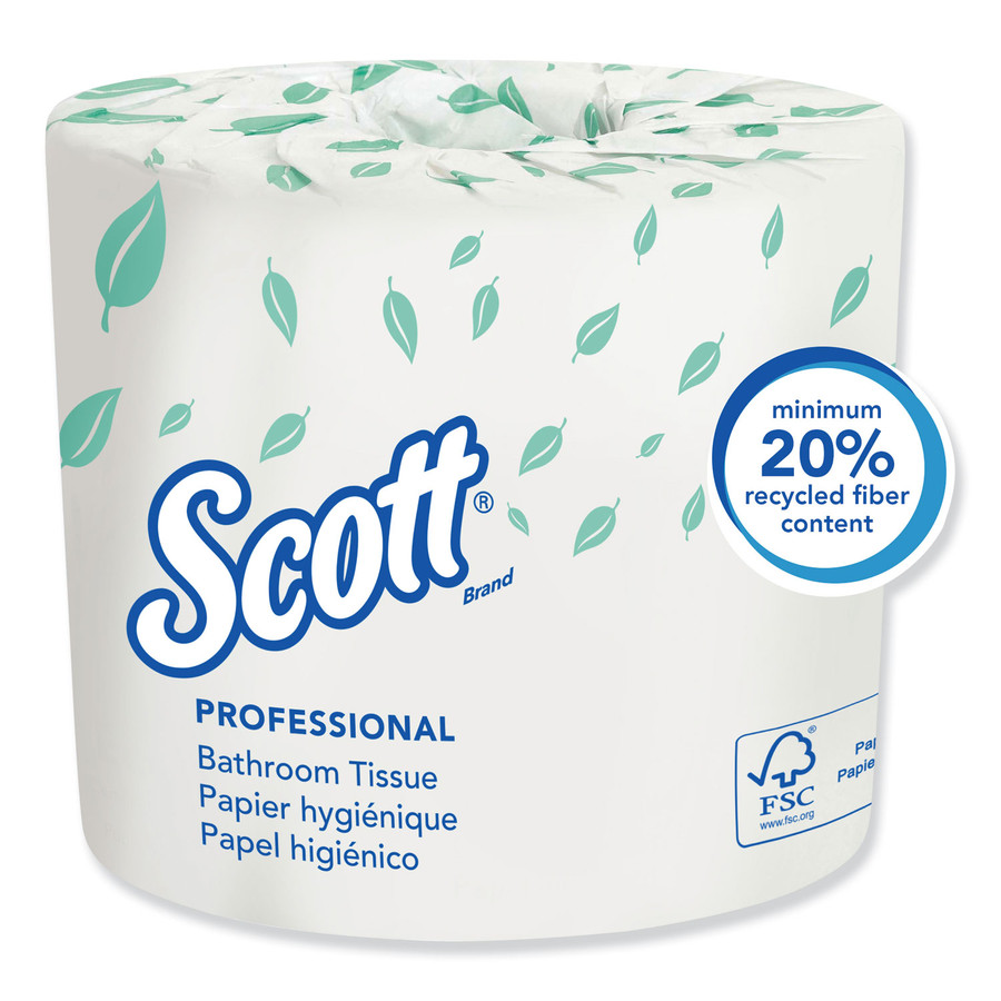 Scott KCC04460 Standard Roll Bathroom Tissue, 2-Ply, 550 Sheets/Roll, 80/Case