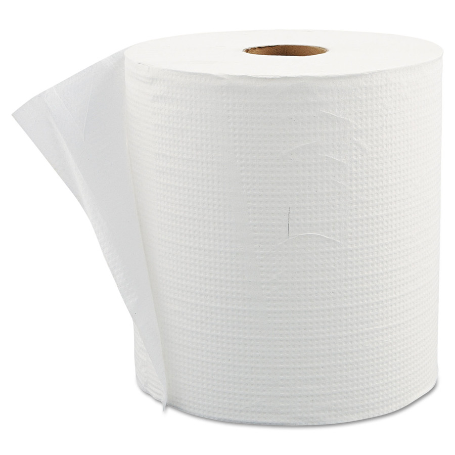 Morcon Paper MORW6800 Hardwound Roll Towels, 7 9/10" x 800ft, White, 6 Rolls/Case
