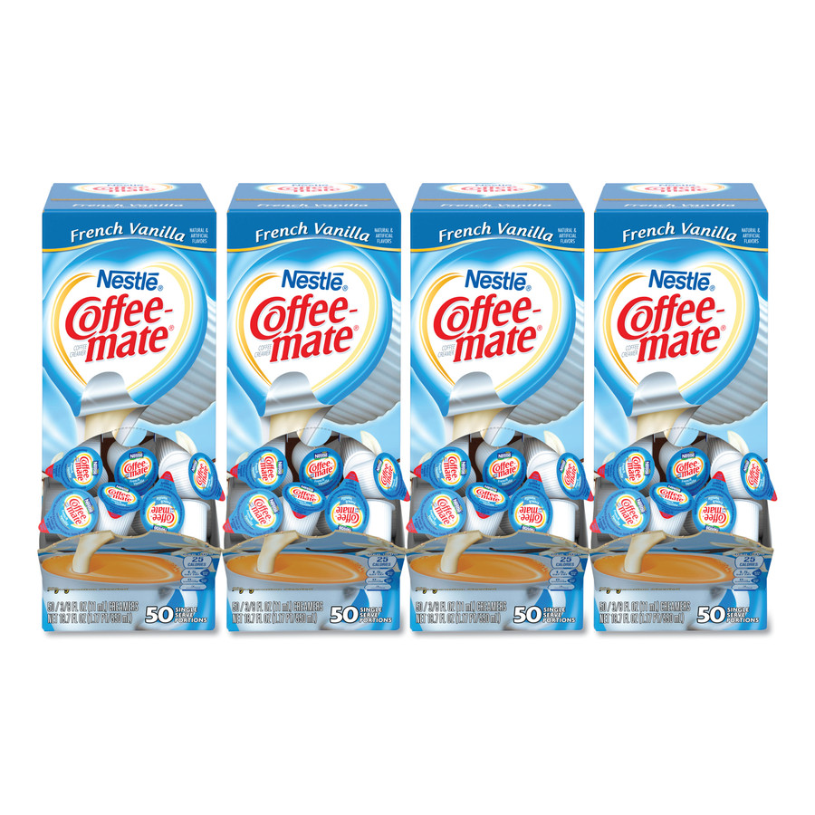 Coffee-mate NES35170CT Liquid Coffee Creamer, French Vanilla Flavor 0.375 oz., 200 Creamers/Case