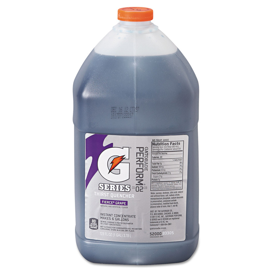 Gatorade 308-33305 Liquid Concentrate, Fierce Grape, One Gallon Jug, 4/Carton