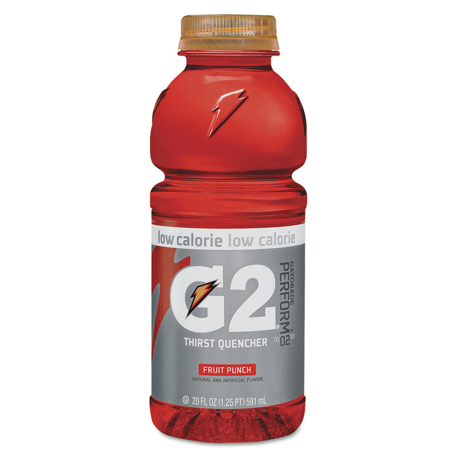 Gatorade 308-12202 G2 Perform 02 Low-Calorie Thirst Quencher, Fruit Punch, 20 oz Bottle, 24/Case