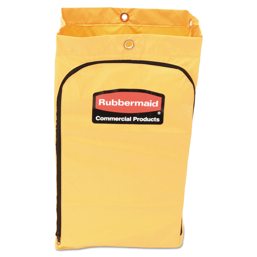 Rubbermaid Commercial RCP1966719 Zippered Vinyl Cleaning Cart Bag, 24gal, 17 1/4w x 10 1/2d x 30 1/2h, Yellow