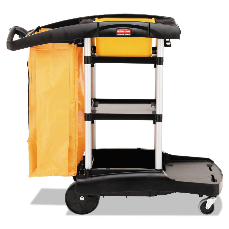 Rubbermaid Commercial RCP9T7200BK High Capacity Cleaning Cart, 21-3/4w x 49-3/4d x 38-3/8h, Black