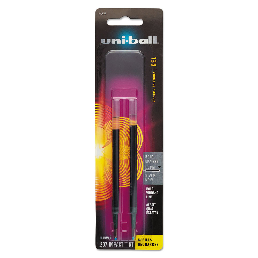uni-ball UBC65873PP Refill for uni-ball Gel IMPACT RT Roller Ball Pens, Bold, Black, 2/Pack