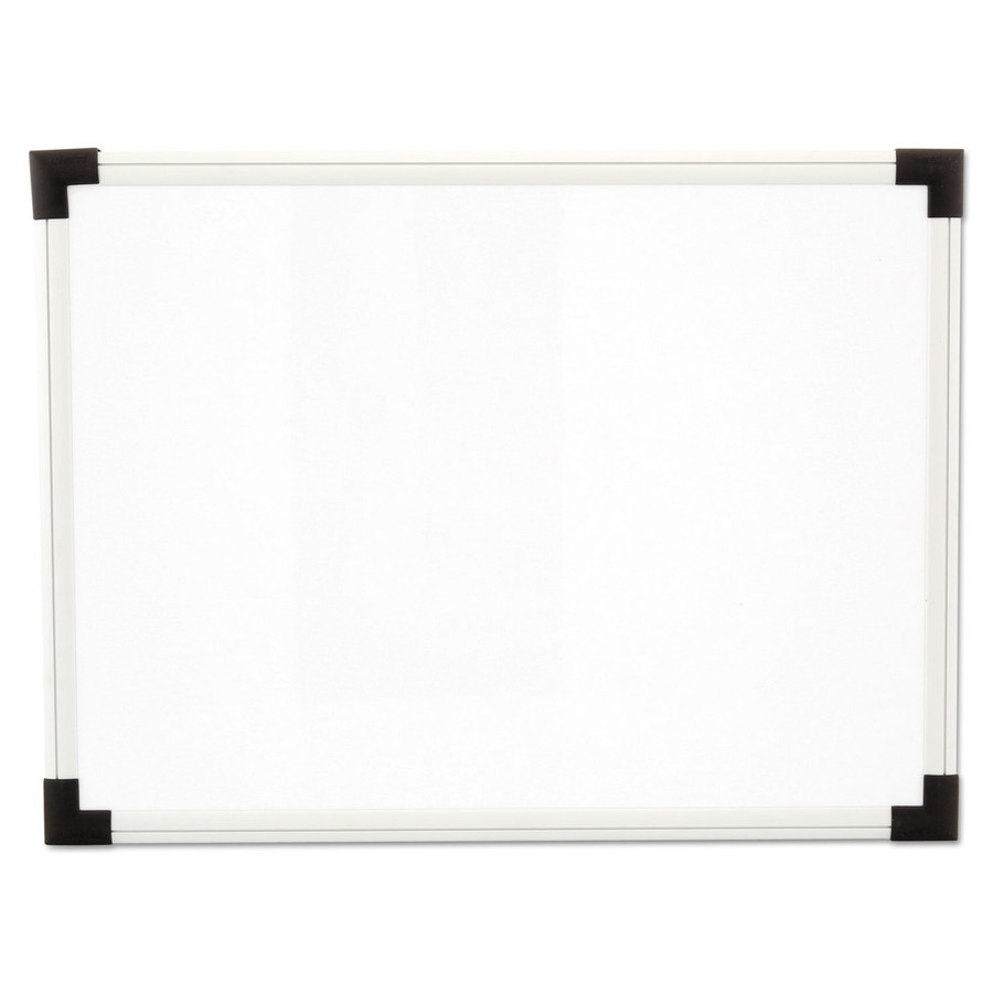 Universal UNV43722 Dry Erase Board, Melamine, 24 x 18, White, Black/Gray, Aluminum/Plastic Frame