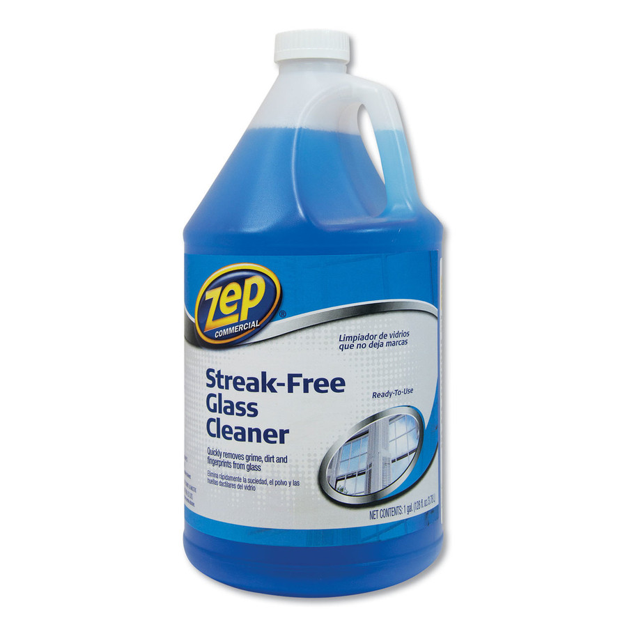 Zep Commercial ZPEZU1120128CT Streak-Free Glass Cleaner, Fresh Scent, 1 gal, 4/Case