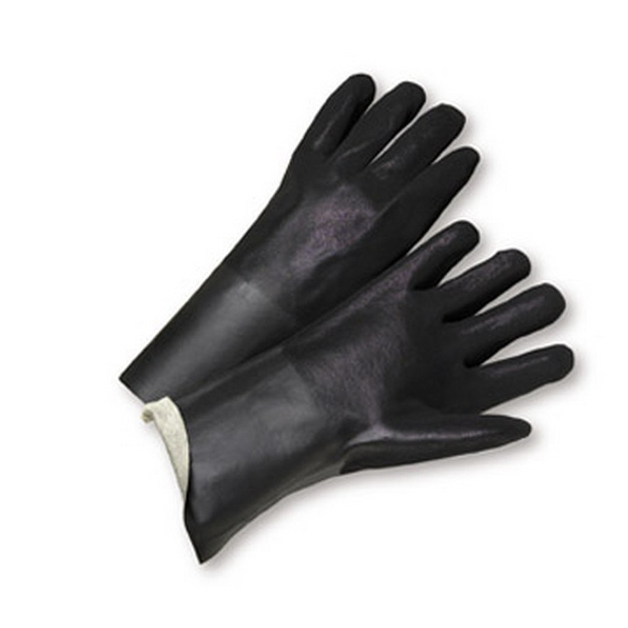 PIP Global Safety 1027RF Large Rough Grip PVC Interlock 12" Gloves