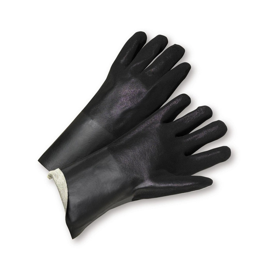 PIP Global Safety 1087RF Large Rough Grip PVC Interlock 18" Gloves