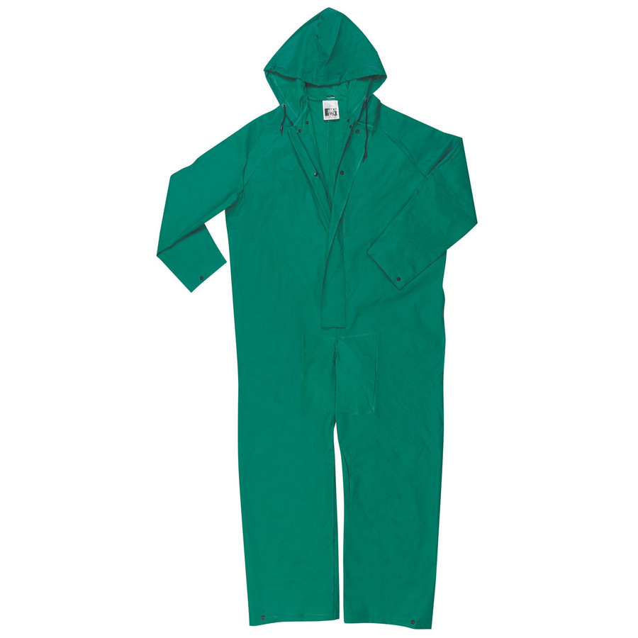 MCR Safety 3881M Dominator, .42mm PVC/Polyester/PVC coverall, elastic inner sleeve, zipper front, Green