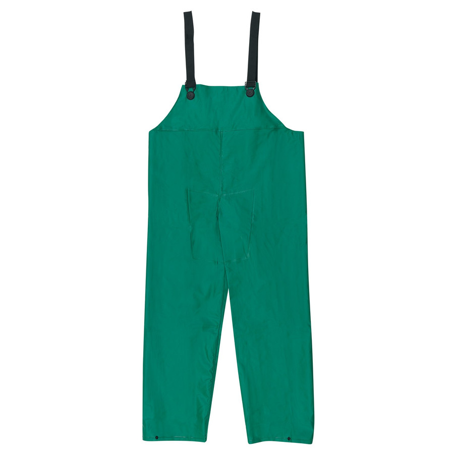 MCR Safety 388BFM Dominator, .42mm PVC/Polyester/PVC, bib style pants, no fly, full elastic suspenders, green