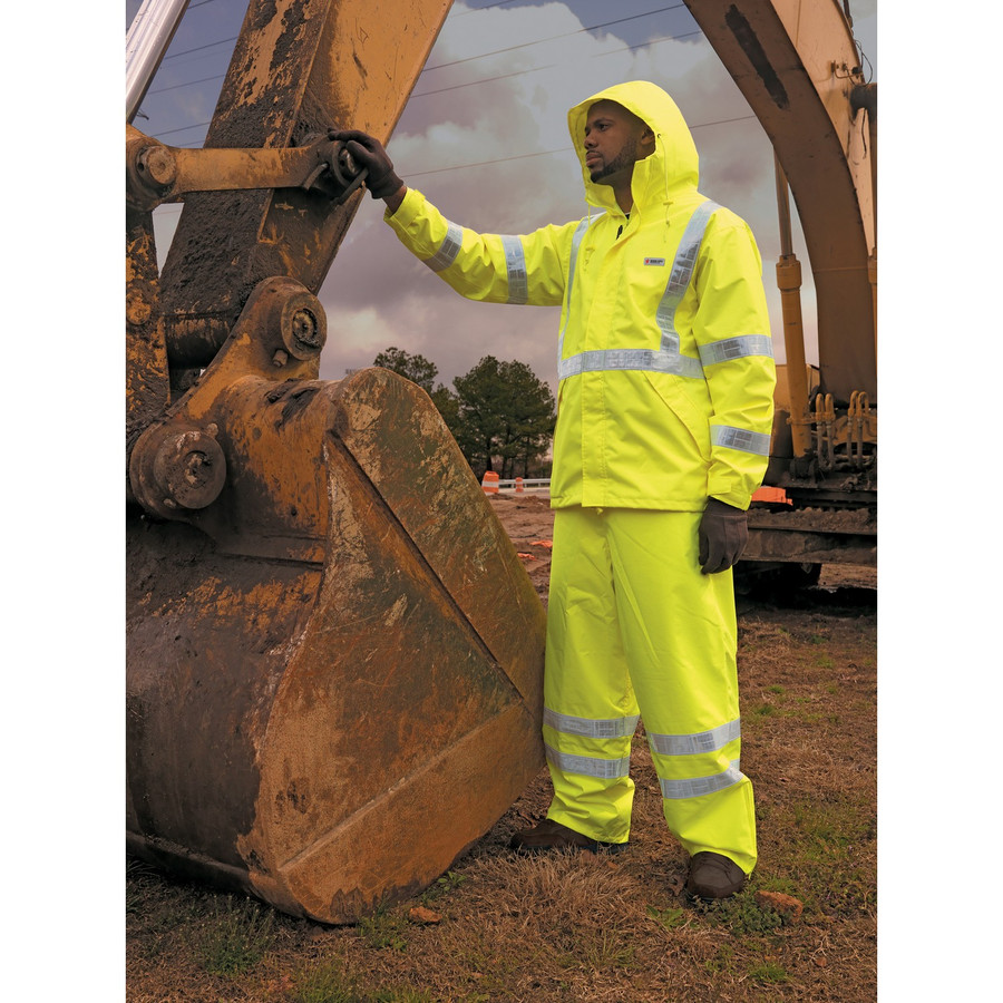MCR Safety 598RJHM Luminator, Breathable Polyester/PU Class 3 jacket, White reflective, Fluorescent Lime
