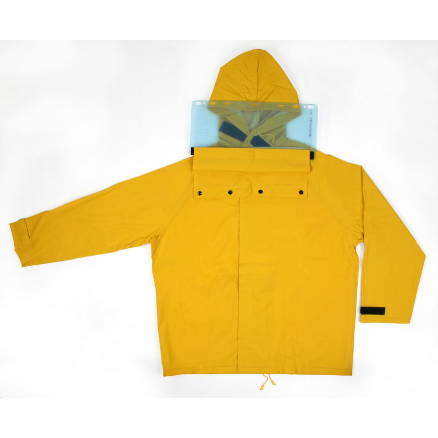 MCR Safety HBS100M Hydroblast, .35mm PVC/Polyester suit, Jacket w/attached hood, bib pants, yellow