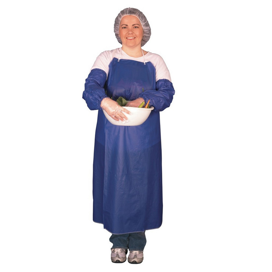 MCR Safety O73S4 Apron, 8 mil blue vinyl,  35" x 45", sewn edge