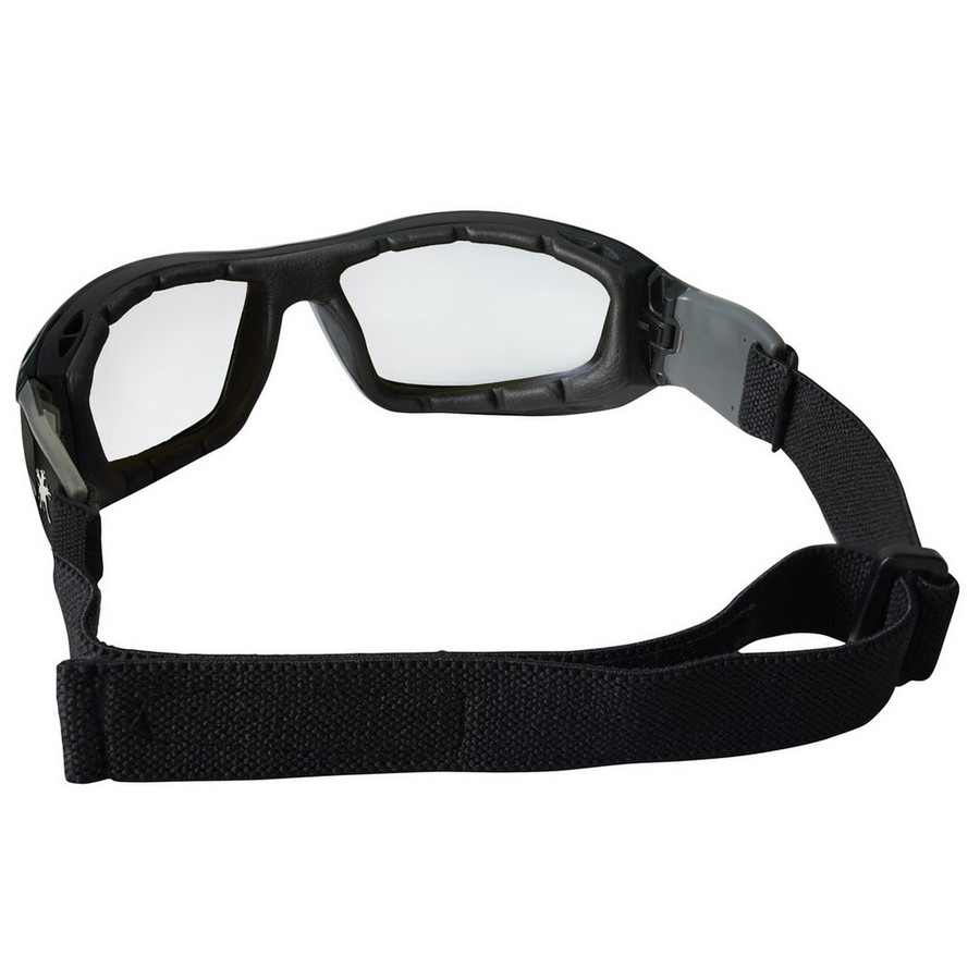 MCR Safety RP110AF Reaper 1 Black Frame w/ Strap Clear AF