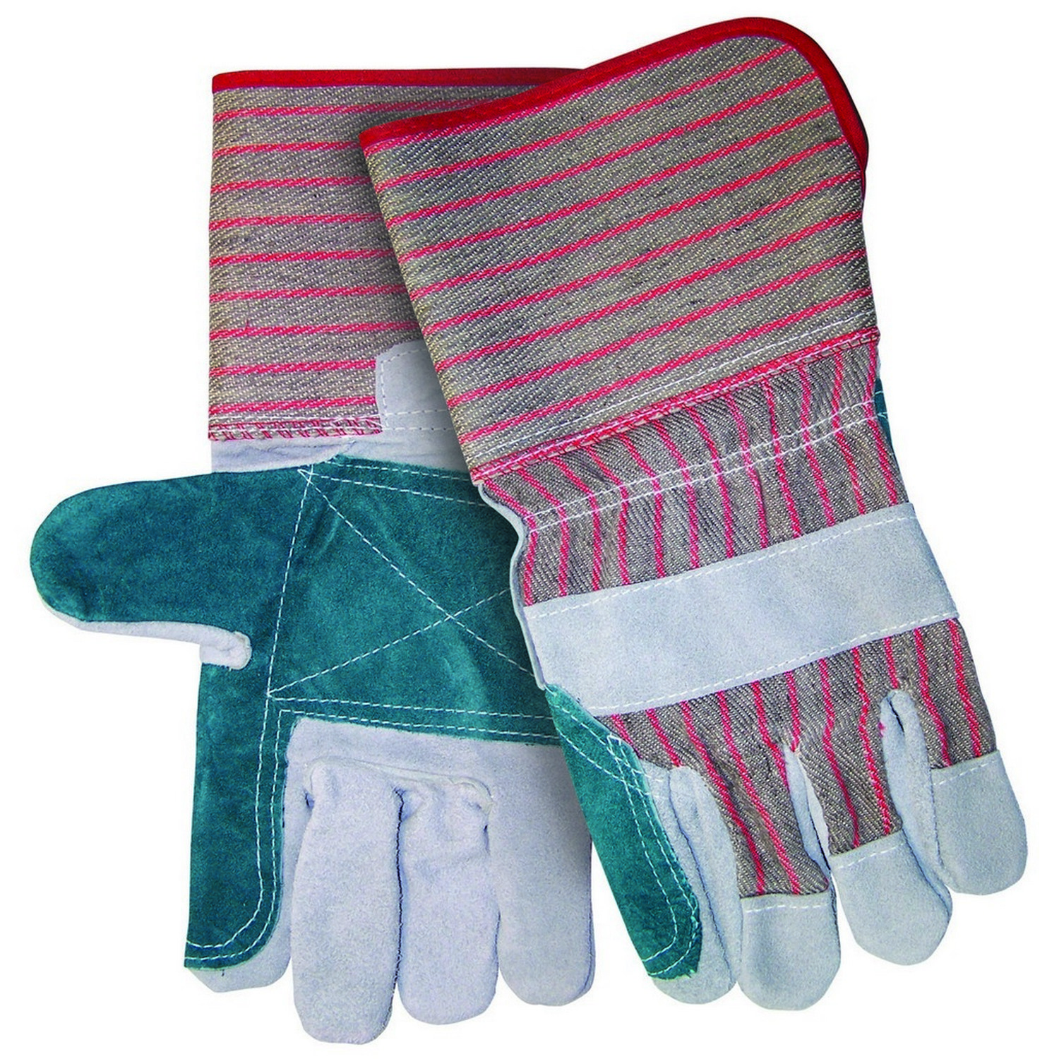 MCR Safety 1212 Double Leather Palm, C Grade Shoulder Leather, 4.5" Rubberized Gauntlet Cuff