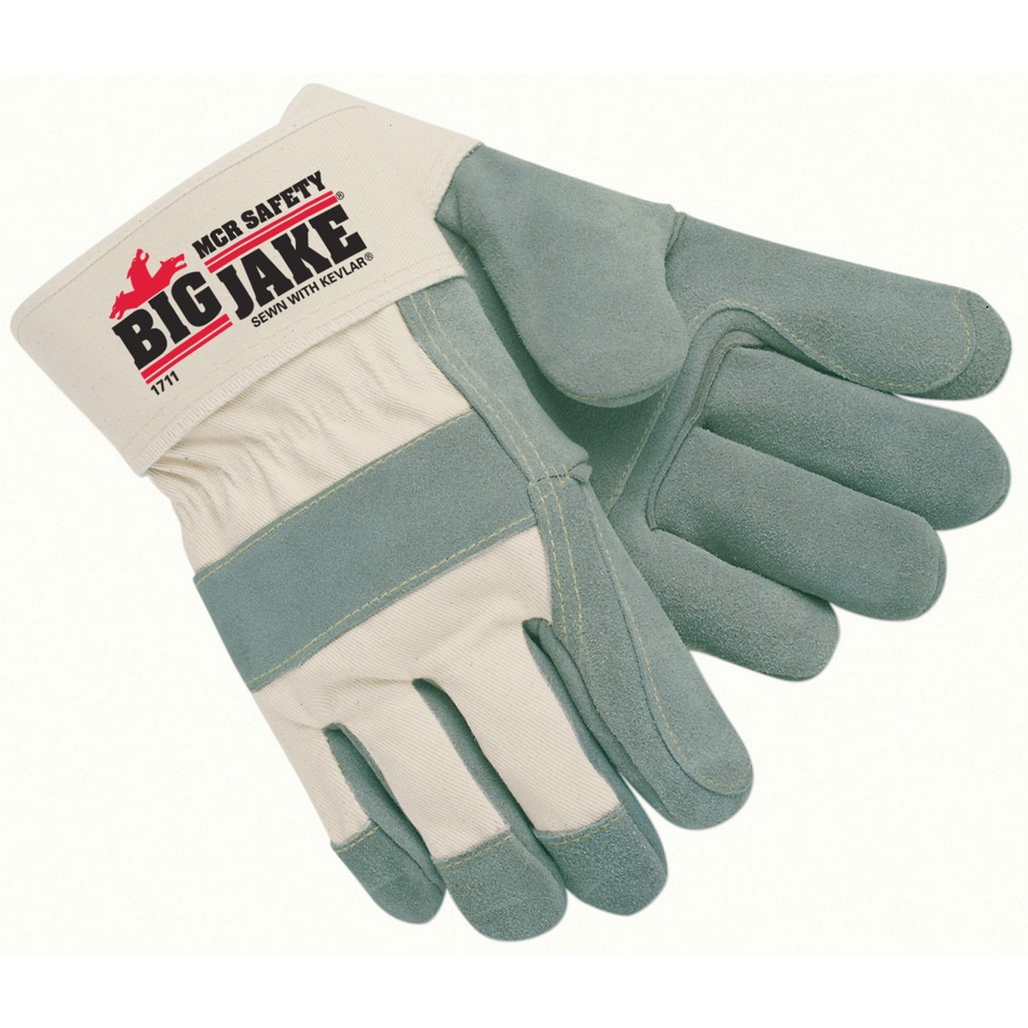 MCR Safety 1711 Big Jake Ultimate Leather Hand Protection, Double Palm 2.75" Safety Cuff