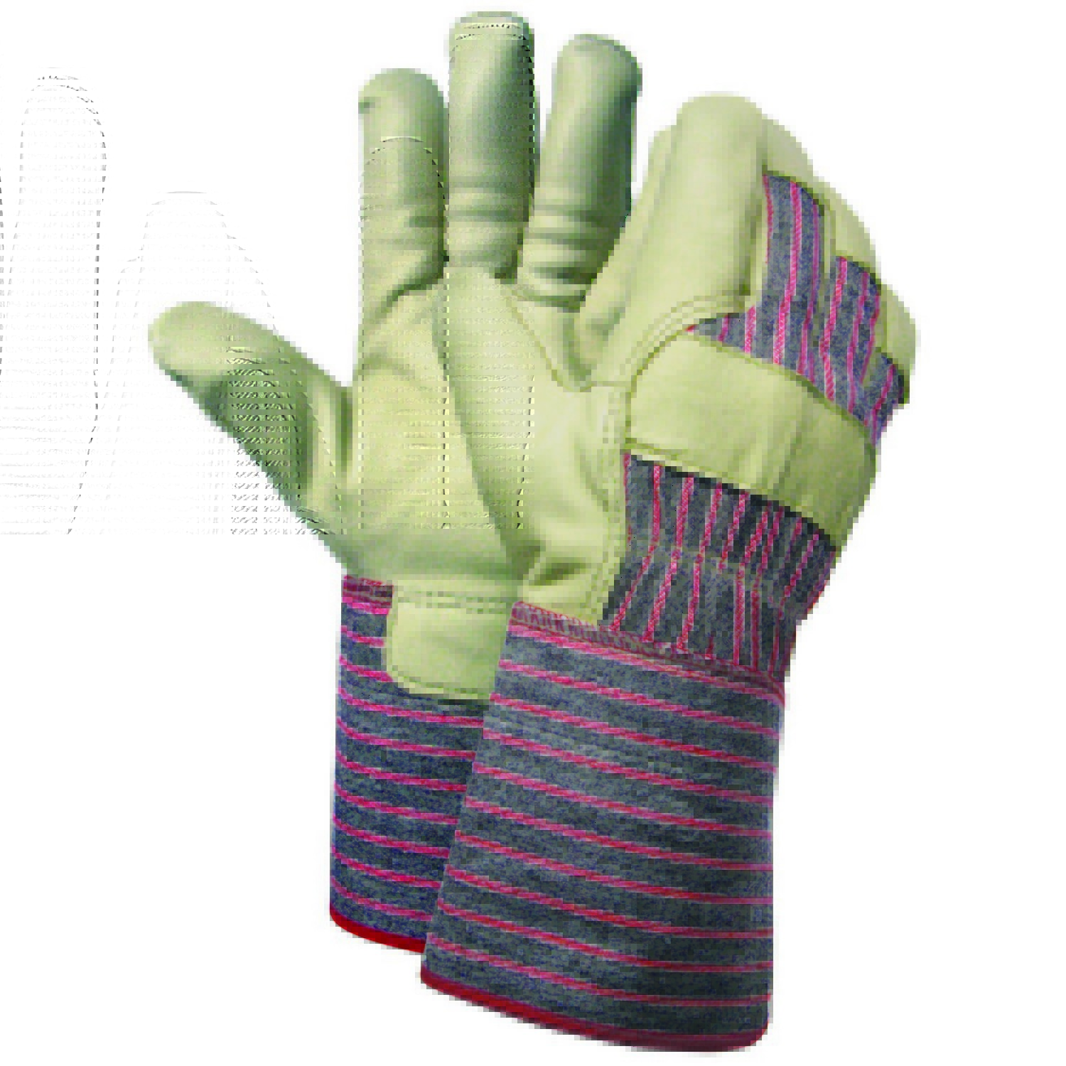 MCR Safety 1933L Industrial Grade Grain Leather Palm, 4.5" Rubberized Gauntlet Cuff