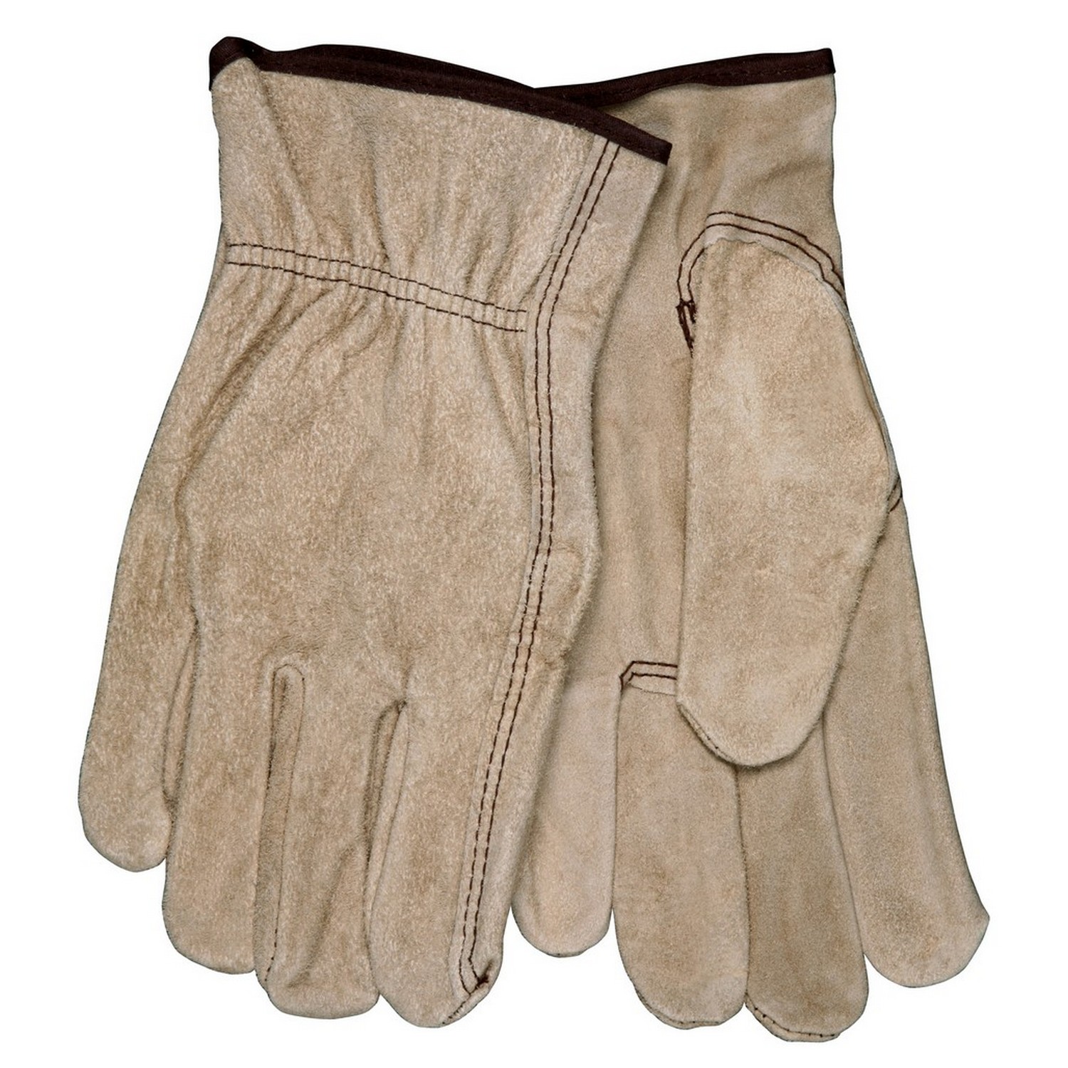 MCR Safety 3130M Driver Glove, Brown Split Cow Leather, Regular Grade, Keystone Thumb