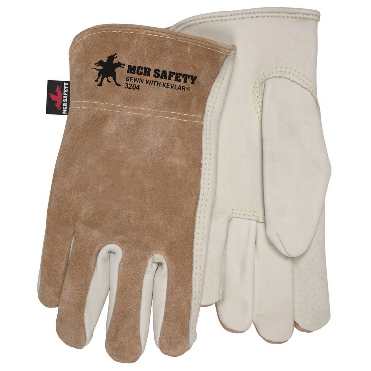 MCR Safety 3204XS Drivers Glove, Premium Grain Palm & Split Back, Keystone Thumb, DuPont Kevlar Sewn