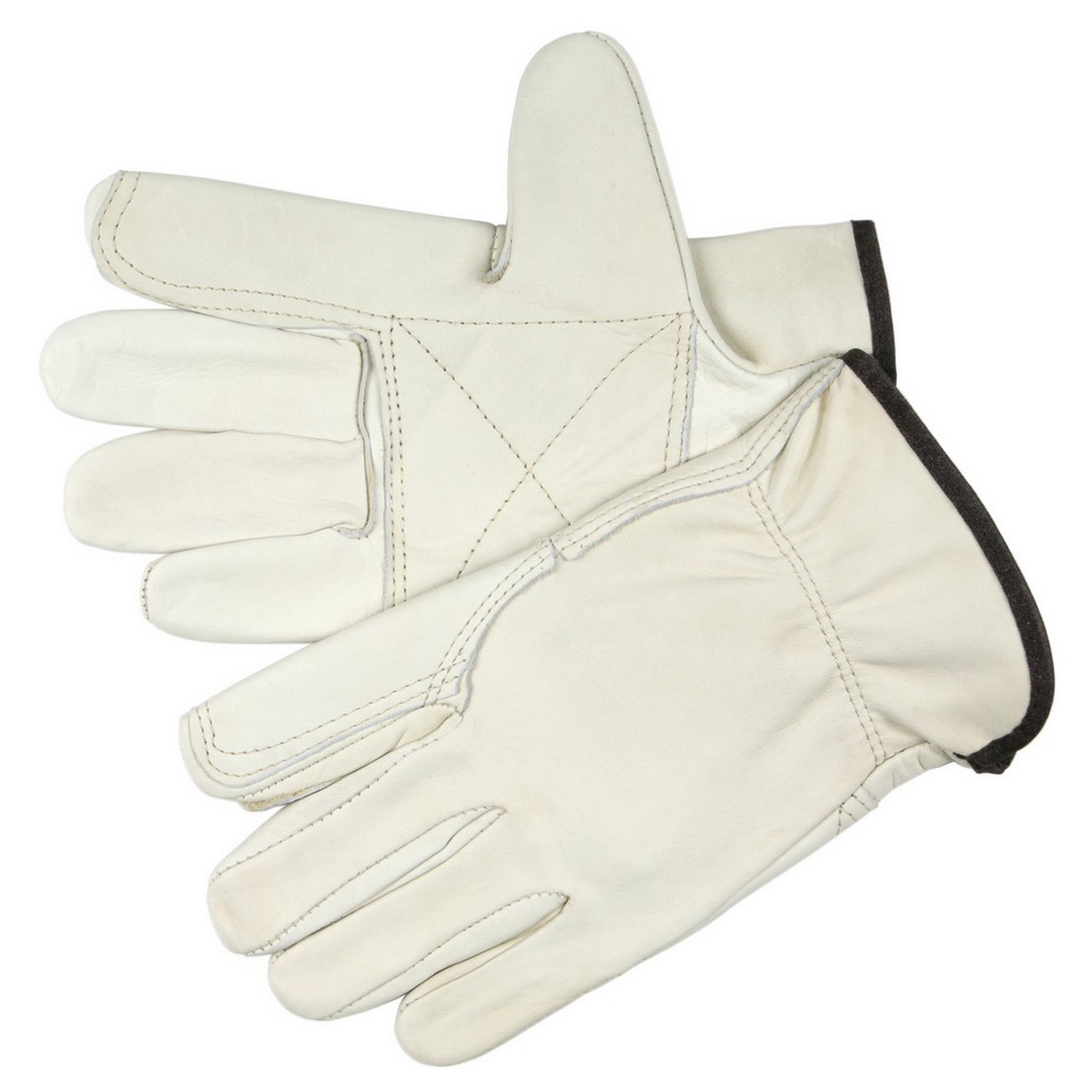 MCR Safety 32113DPS Driver glove, Industry Grade Grain Cow Leather, Double Palm, Wing Thumb