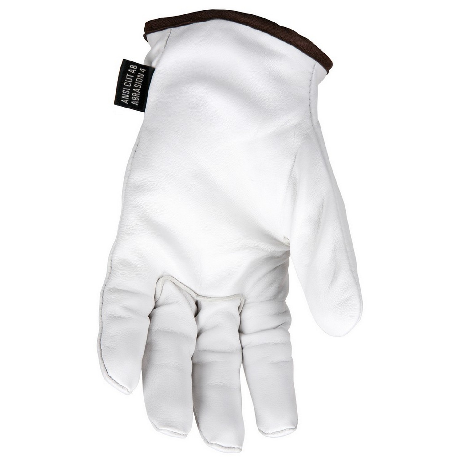 MCR Safety 3604HPM Premium Goatskin Leather, Shirred Elastic Back, Cotton Hemmed, Wing Thumb, HPPE/Steel/Synthetic lined