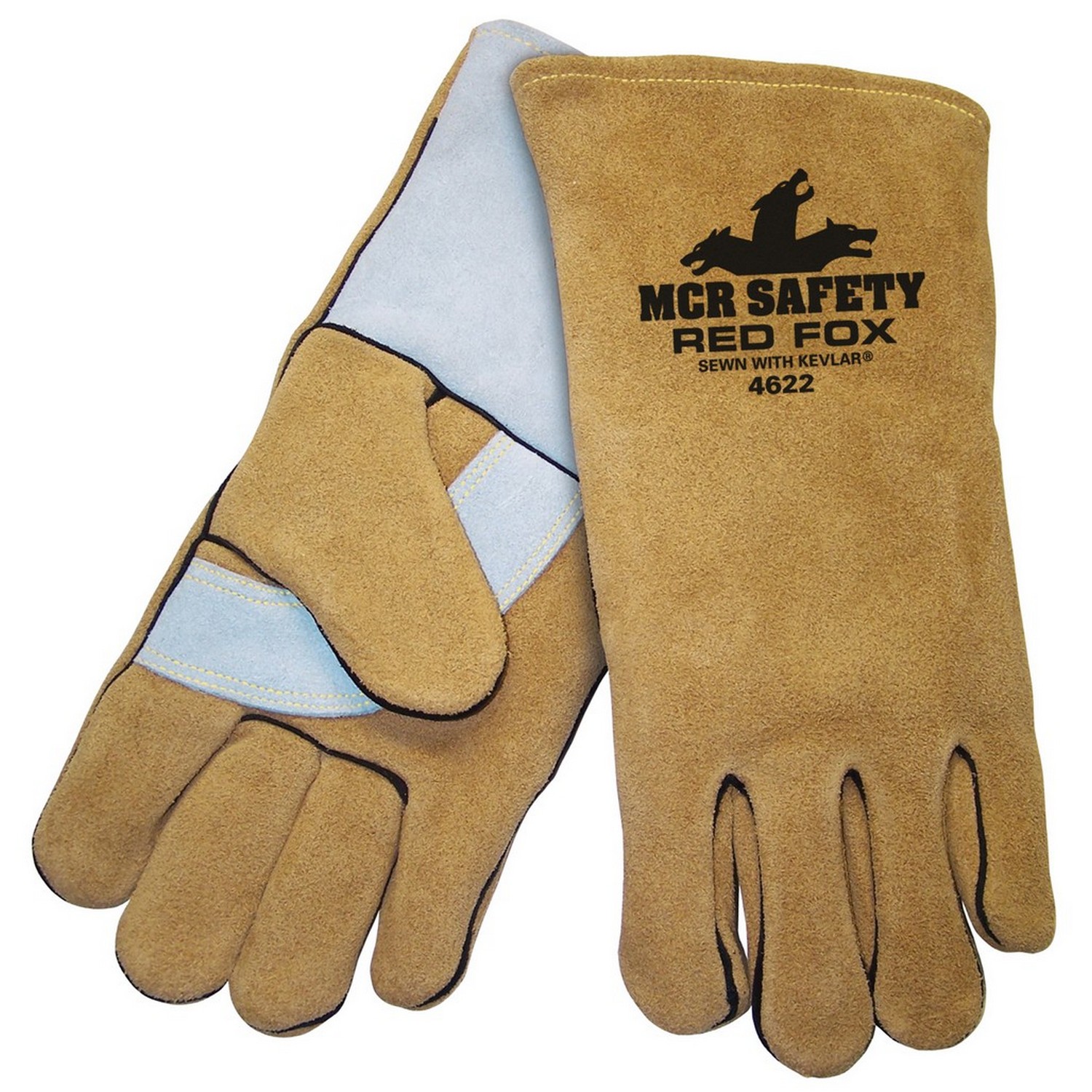 MCR Safety 4622 Red Fox, Brown side leather foam lined, reinforced wing thumb