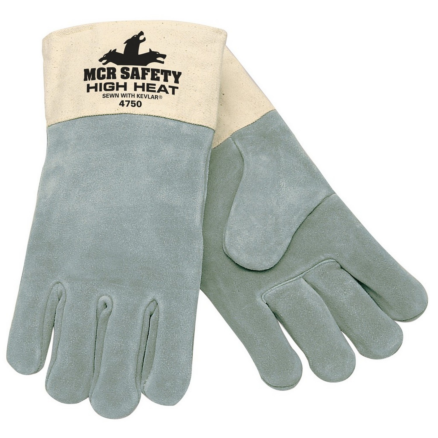 MCR Safety 4750 High Heat, Treated Green Split Leather, Double Wool Lined