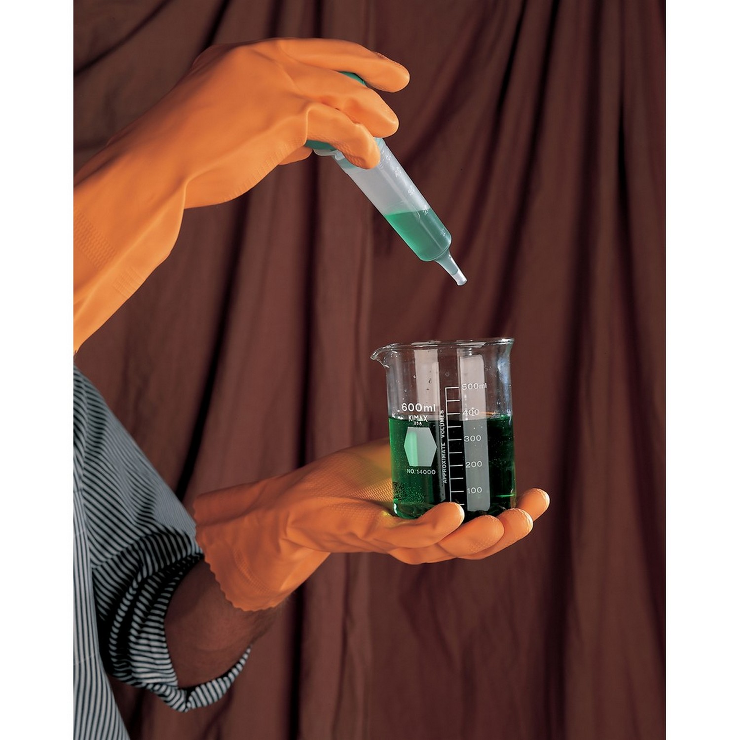 MCR Safety 5430S 28 mil Flock Lined, Orange Neoprene/Latex Blend, 12" Length, Straight Cuff