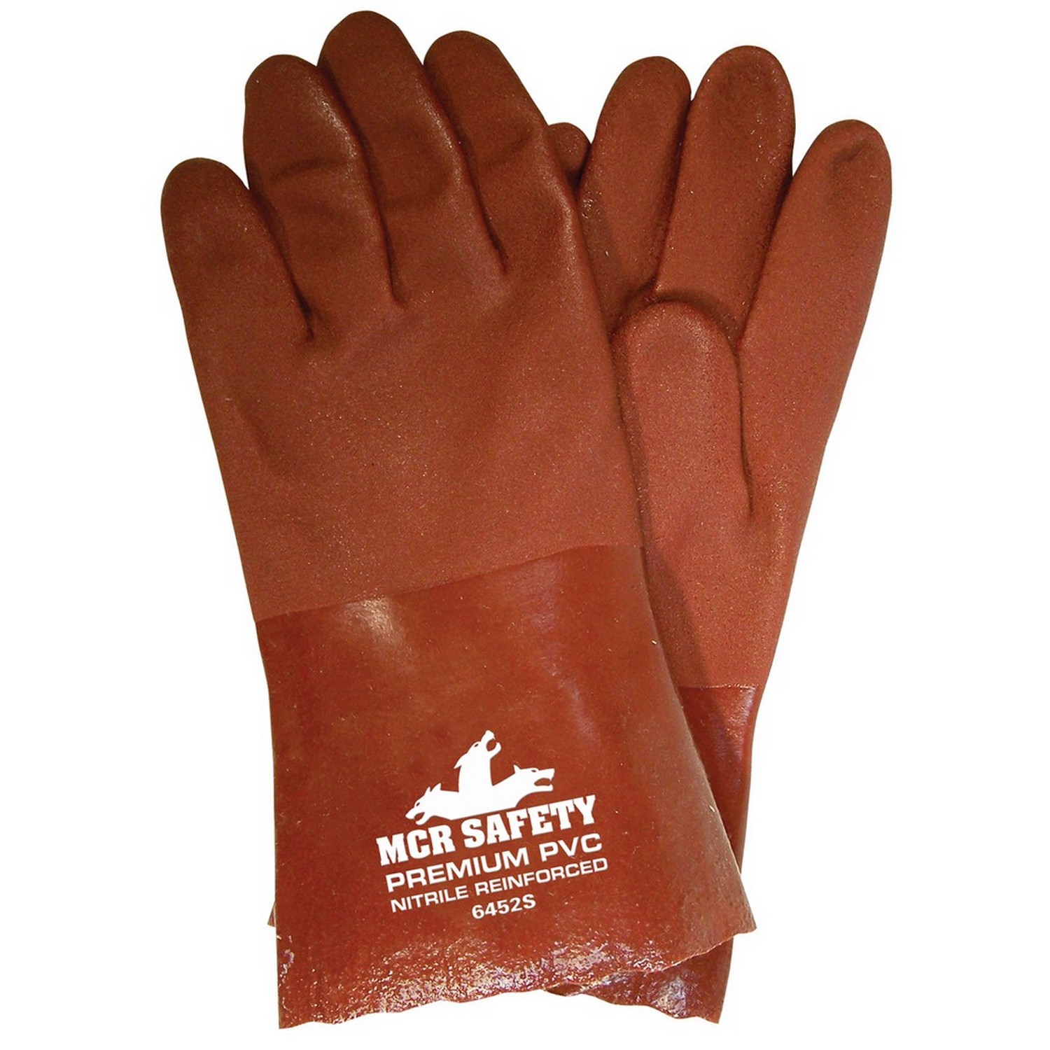 MCR Safety 6452S Premium Red Double Dipped PVC,Nitrile Reinforced, Jersey Lined, 12" Length
