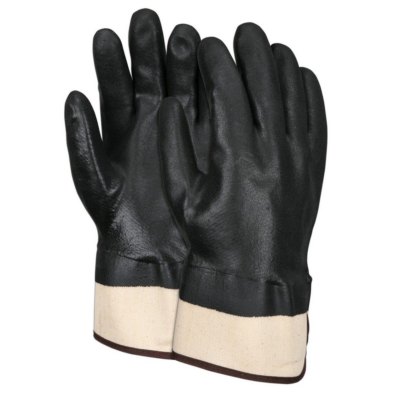 MCR Safety 6521SC Industry Standard Black Double Dipped, Safety Cuff, Safety Cuff, Jersey Lined