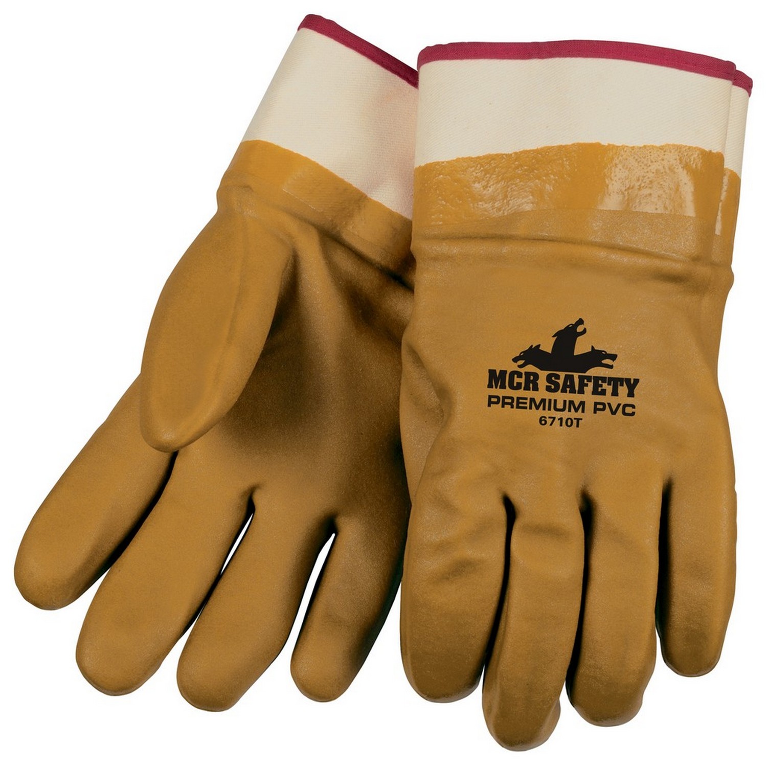 MCR Safety 6710T Premium Foam Lined Tan PVC, Double Dipped, Sandy Finish, Safety Cuff