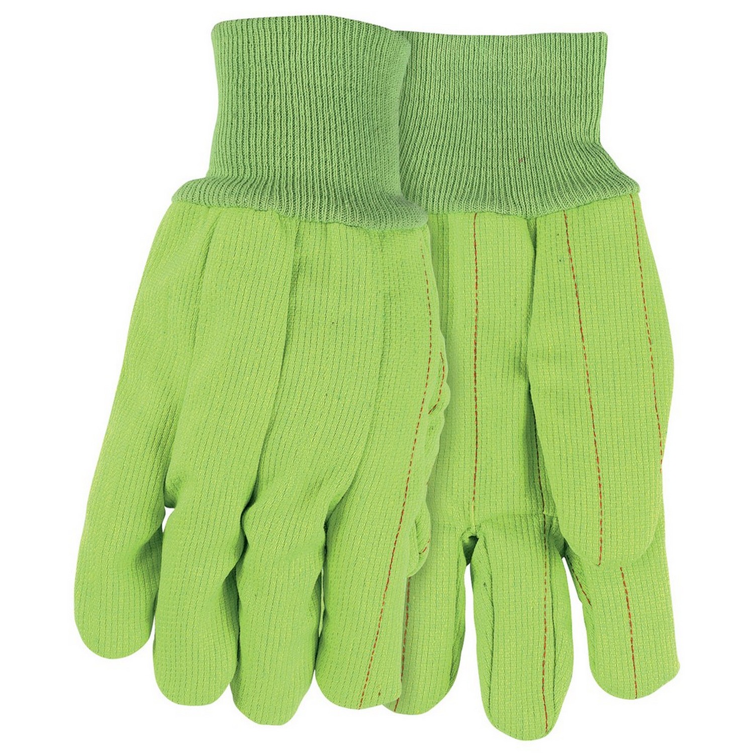 MCR Safety 9018CDGB 18 Oz. Corded Double Palm Canvas, Poly/Cotton, Nap-In, Knit Wrist, Green