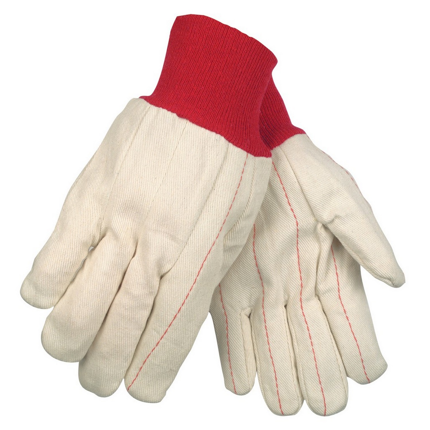 MCR Safety 9018CR Double palm glove, Nap-In cotton blend material with red knit wrist