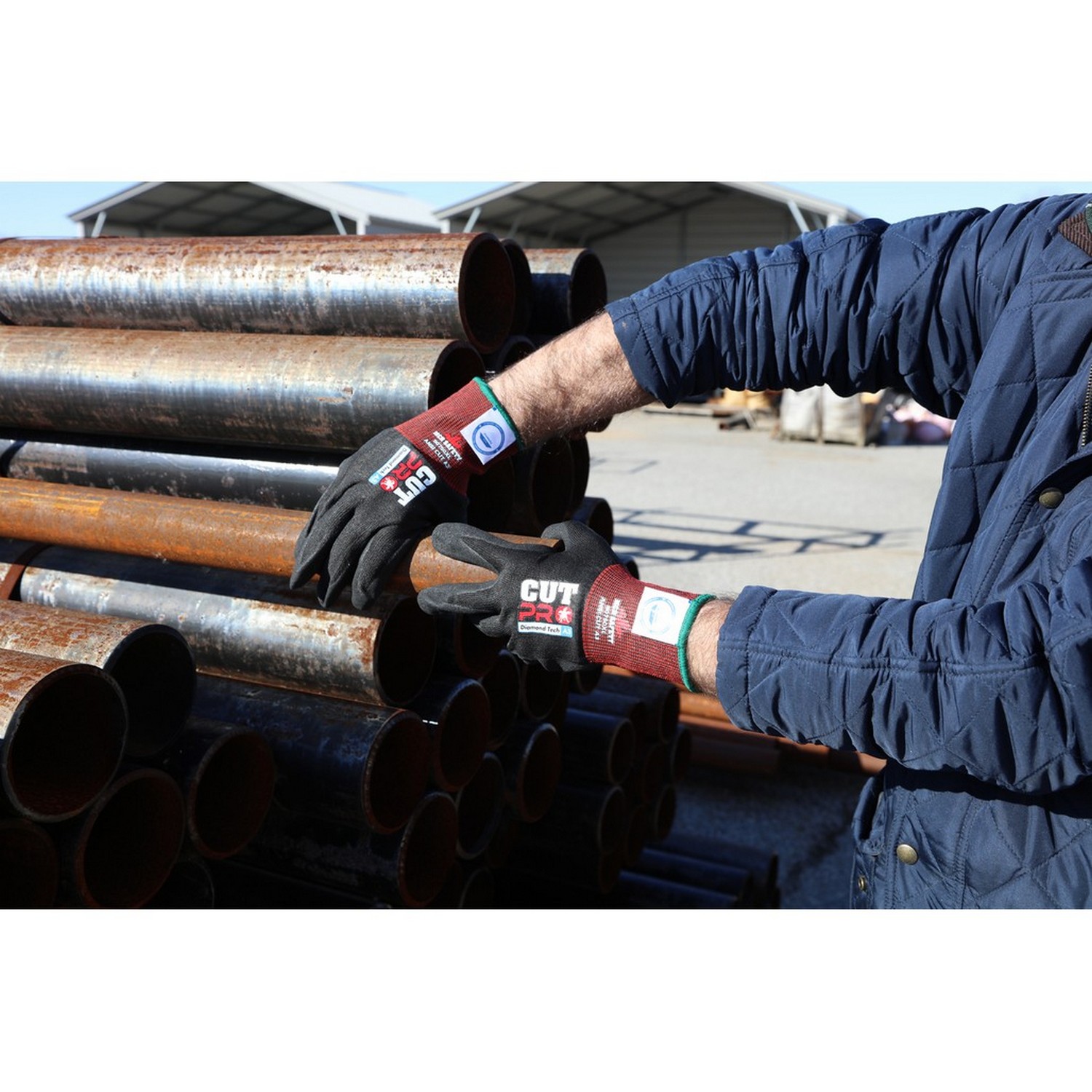 MCR Safety 90750S Dyneema Diamond Tech, 15 Ga Sandy Nitrile Foam Coated Palm and Fingers