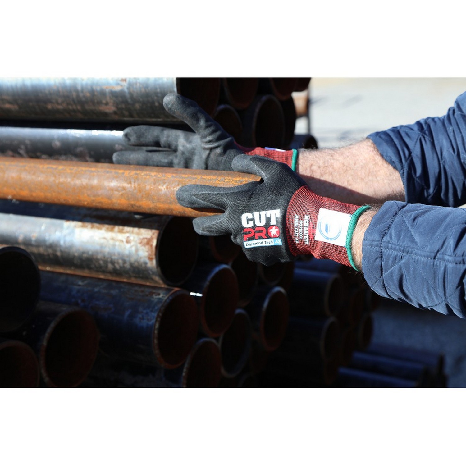 MCR Safety 90750S Dyneema Diamond Tech, 15 Ga Sandy Nitrile Foam Coated Palm and Fingers