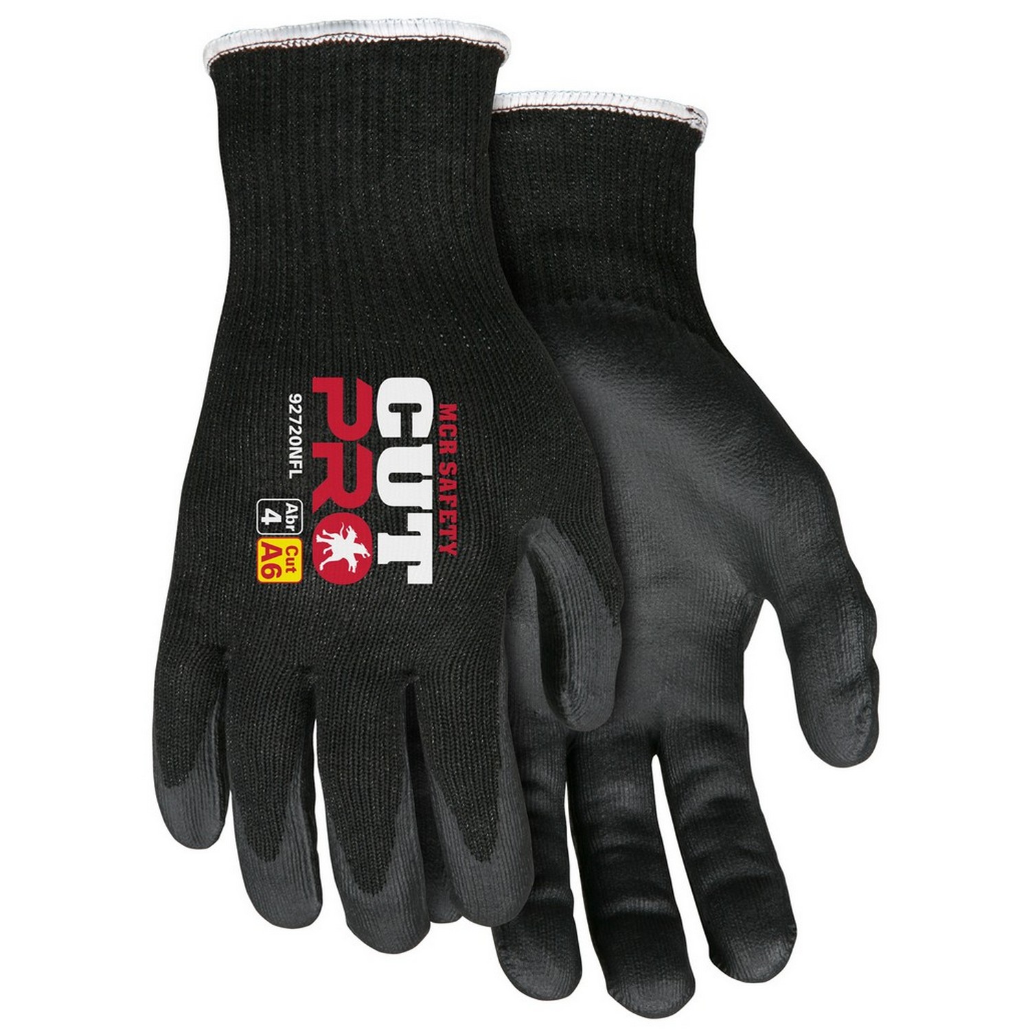 MCR Safety 92720NFS Memphis Cut Pro, 10ga Black HPPE with black nitrile foam coating.