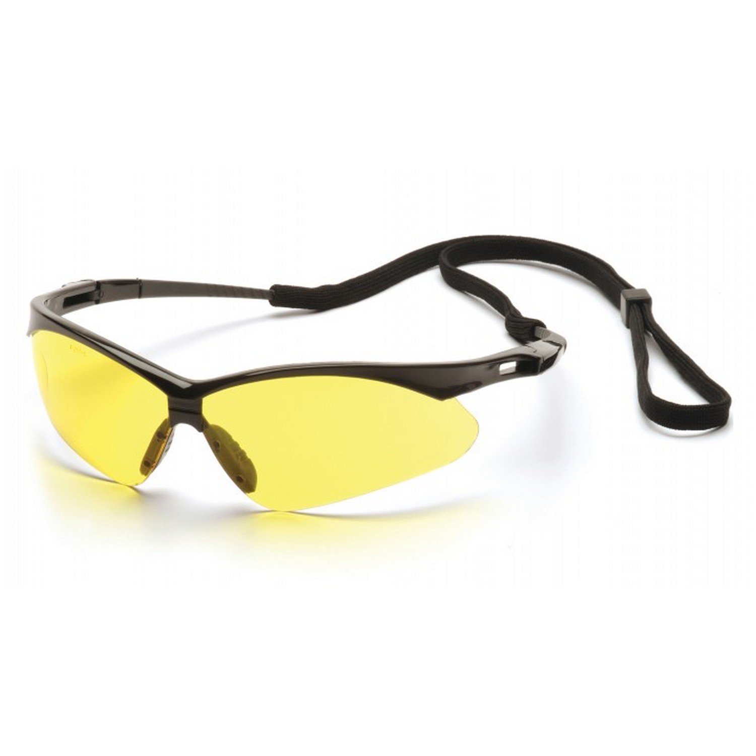 Pyramex Safety SB6330SP PMXTREME - Black Frame/Amber Lens with Black Cord Safety Glasses
