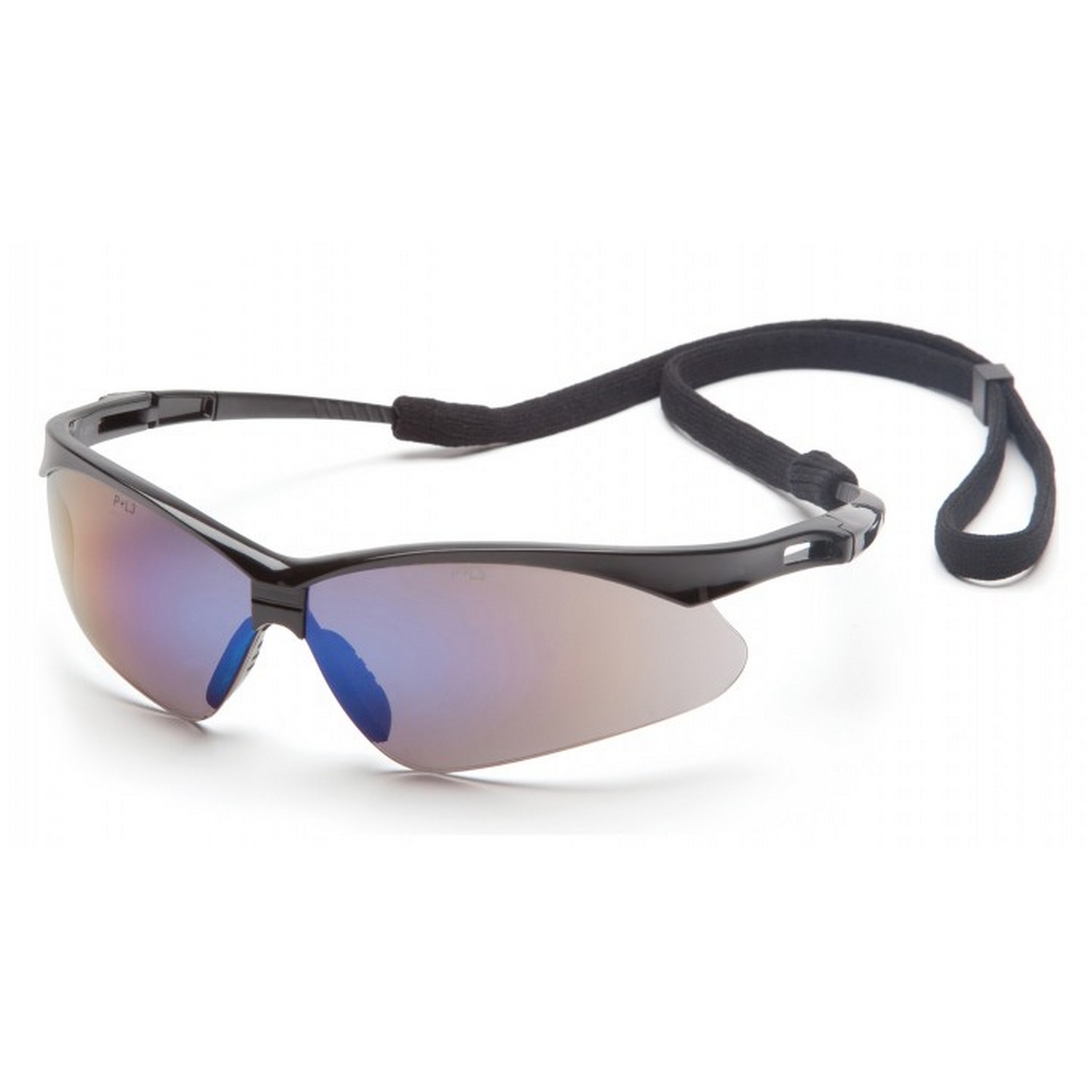 Pyramex Safety SB6375SP PMXTREME - Black Frame/Blue Mirror Lens with Black Cord Safety Glasses