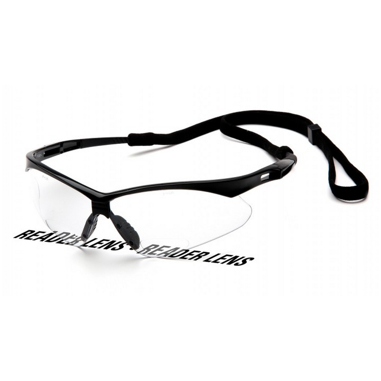 Pyramex Safety SB6310SPR25 PMXTREME Readers - Black Frame/Clear +2.5 Reader Lens with Black Cord Safety Glasses