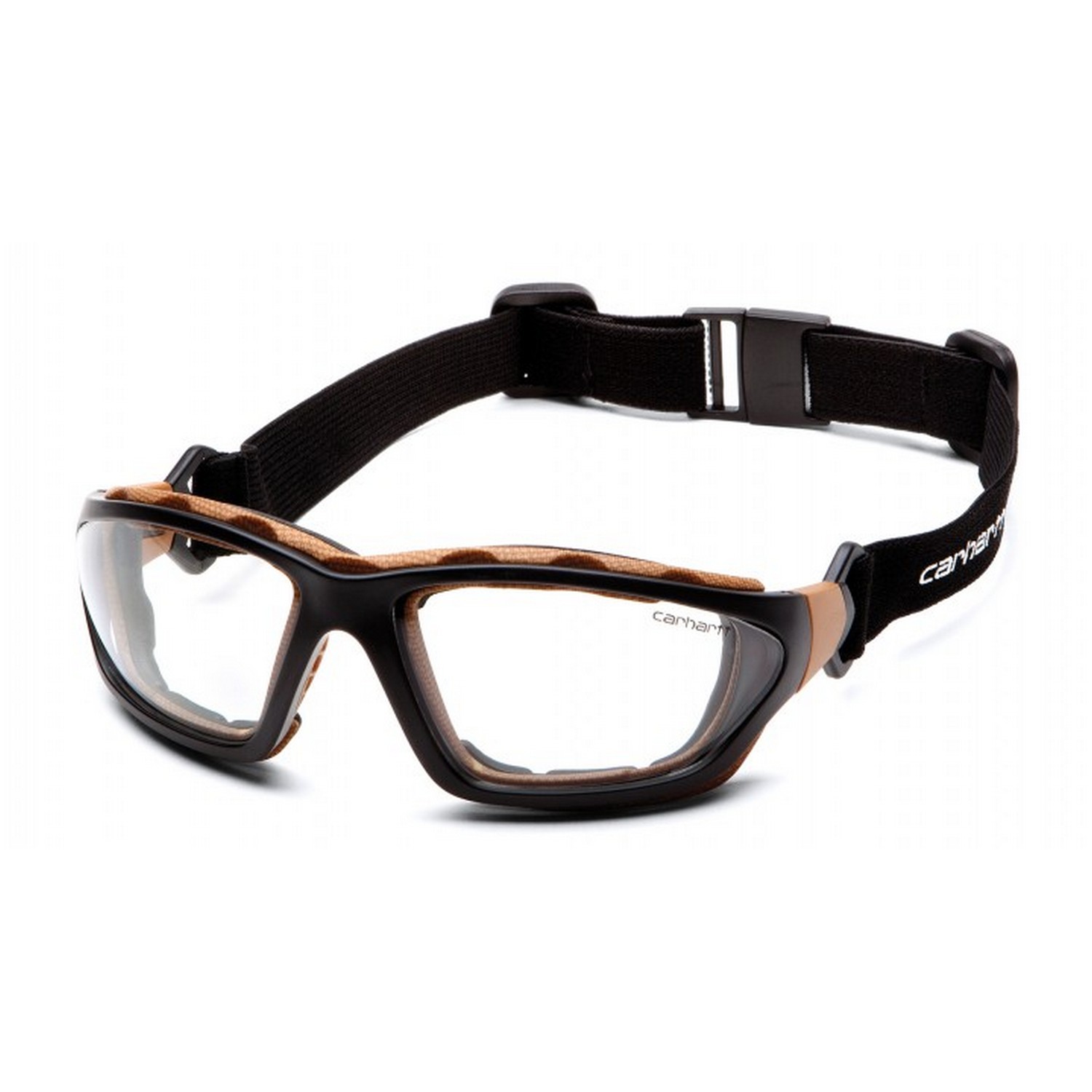 Pyramex Safety CHB410DTP Carhartt - Carthage - Clear Anti-fog Lens with Black/Tan Frame Safety Glasses