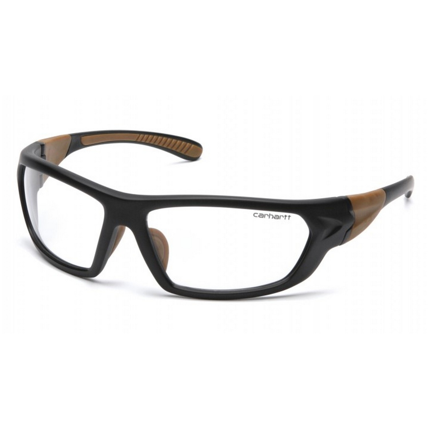 Pyramex Safety CHB210DCC Carhartt - Carbondale - Safety Eyewear - Black and Tan Frame/Clear Lens Safety Glasses