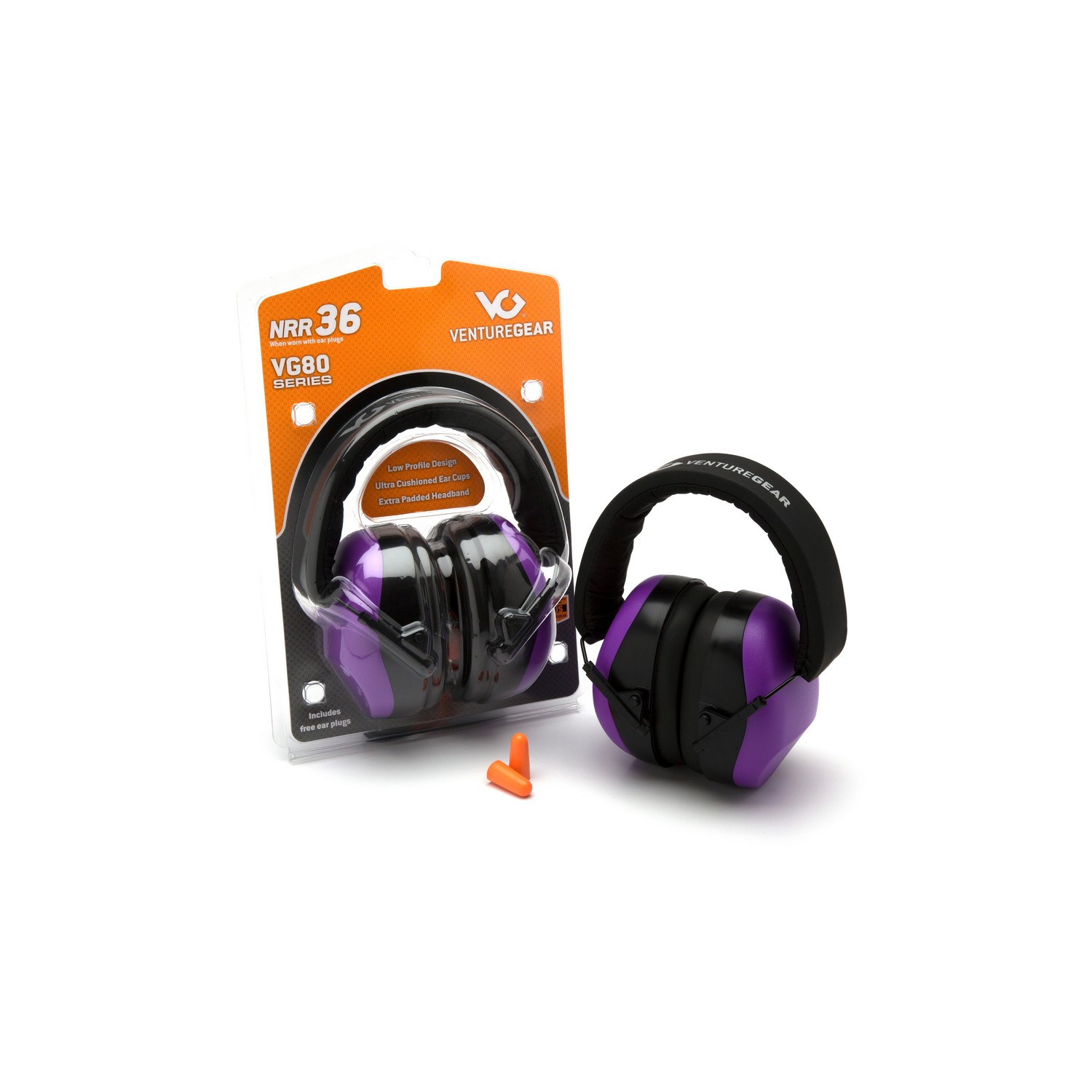 Pyramex Safety VGPM8065C Venture Gear - Earmuff - Purple 8010 Earmuff Clamshell NRR Rating 25dB