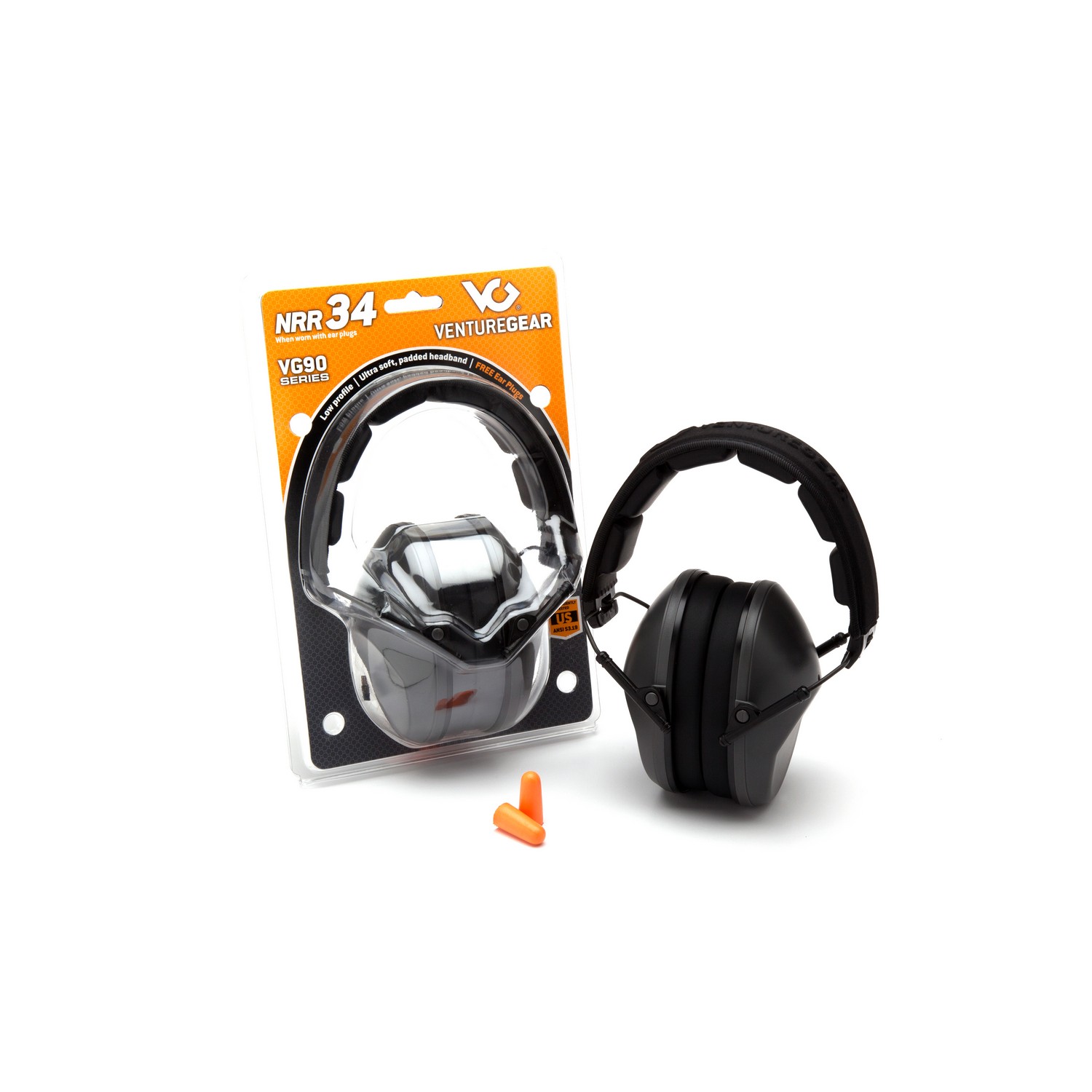 Pyramex Safety VGPM9010C Venture Gear - Earmuff - GRAY 9010 Earmuff Clamshell NRR Rating 24dB