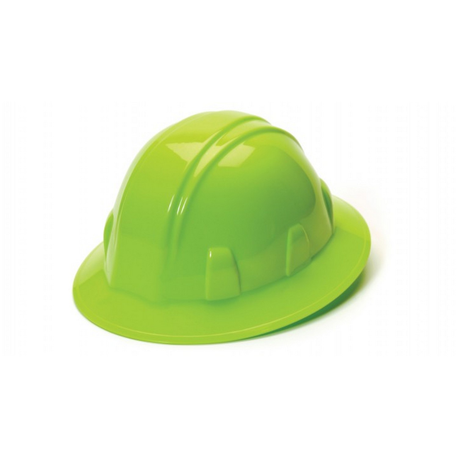 Pyramex Safety HP24131 SL Series Full Brim Hard Hat - Hi Vis Green-Full Brim 4 Pt Ratchet Suspension
