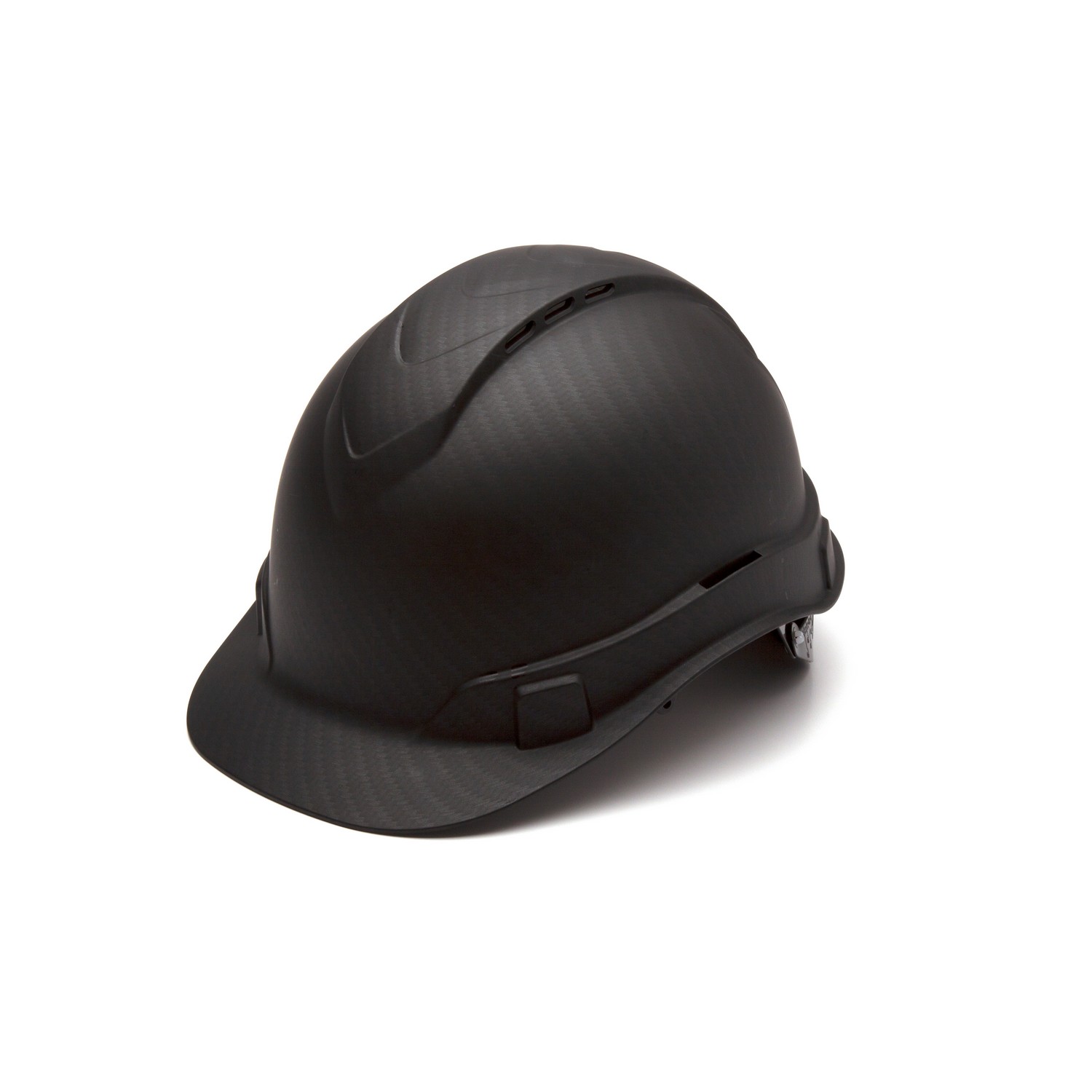 Pyramex Safety HP44117V Ridgeline Cap Style Vented Hard Hat - Matte Black Graphite Pattern -Ridgeline Cap Style Vented 4 Pt Ratchet Suspension
