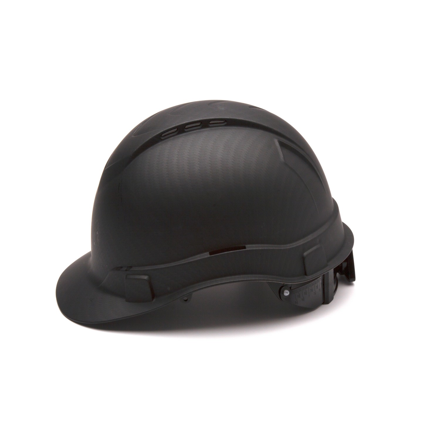 Pyramex Safety HP44117V Ridgeline Cap Style Vented Hard Hat - Matte Black Graphite Pattern -Ridgeline Cap Style Vented 4 Pt Ratchet Suspension